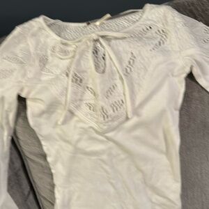 White free people long shirt tight fitting